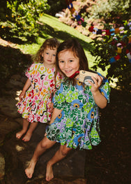 RHODE Kid's Ella Floral Mini Dress | Wisteria Aura Blossom
