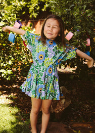RHODE Kid's Ella Floral Mini Dress | Wisteria Aura Blossom 