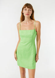 Linen Jackie Dress | Green Lemon