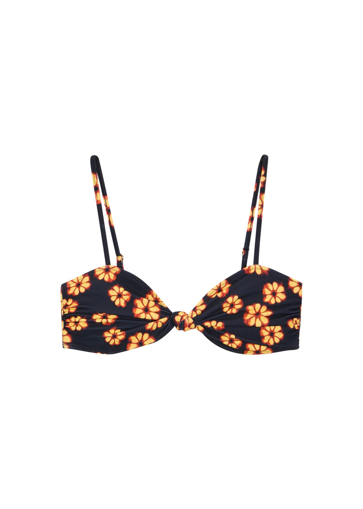 RHODE Anja Floral Bikini Top | Black Bombay Bloom