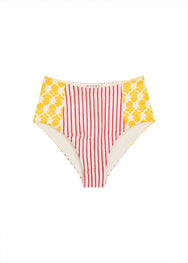 RHODE Navya Mid-Rise Floral Bikini Bottom | Brick Jaipur Stripe Pali Hill Colorblock