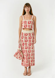 RHODE Embroidered Dante Bag | Red Swirl Crochet 