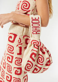 RHODE Embroidered Dante Bag | Red Swirl Crochet 