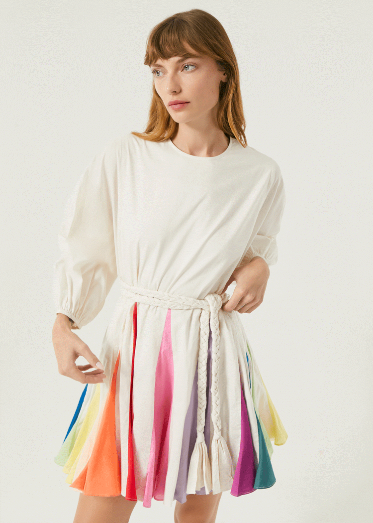 Ella Dress | Color Block Rainbow