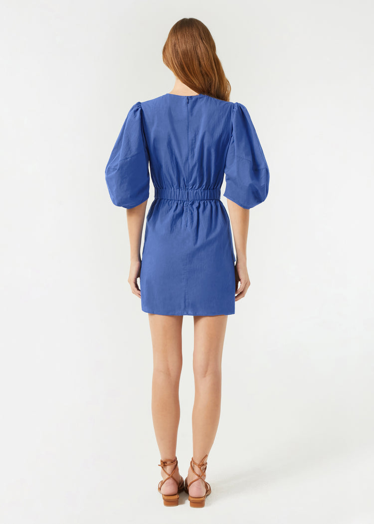 RHODE Pia Puff Sleeve Mini Dress | Blue Sea