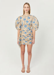 Pia Dress | Beige Mosaic Blossom