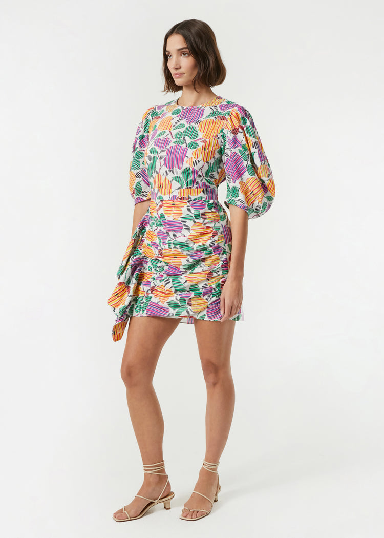 RHODE Pia Puff Sleeve Mini Dress | Formentera Flora 