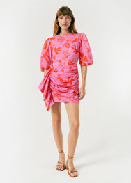 RHODE Pia Mini Dress | Pink Botanical Abstract