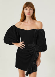 Velvet Adrian Dress | Jet Black