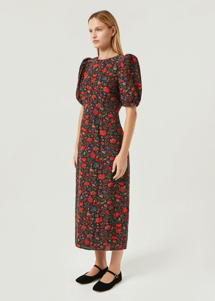 Wanda Dress | Black Vichy Rose Mini