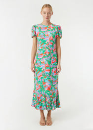 RHODE Lulani Floral Midi Dress | White Fleur Tropicale 