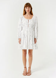 RHODE Embellished Ren Mini Dress | White Mirror Daisy 