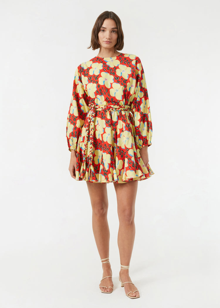 RHODE Organic Cotton Ella Ruffle Mini Dress | Scarlet Martinique Mini