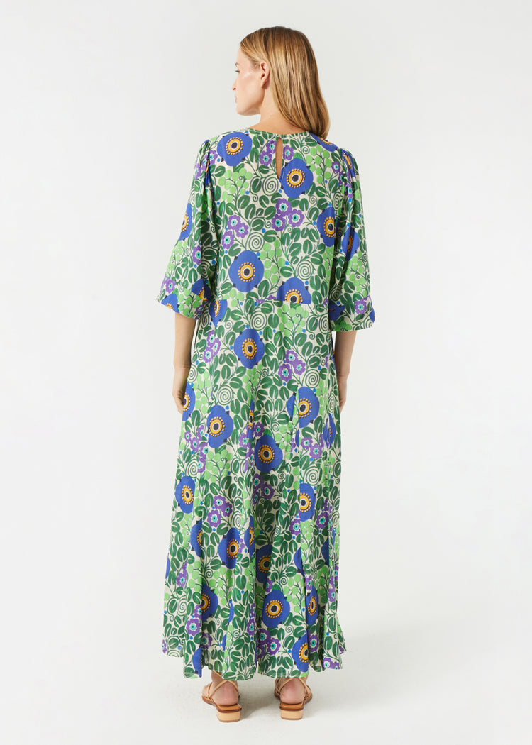 RHODE Violet Floral Long Sleeve Maxi Dress | Wisteria Aura Blossom