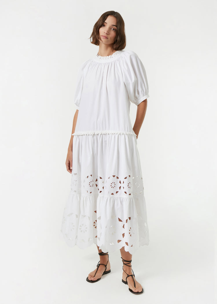 Organic Cotton Aderyn Lace Maxi Dress | White Eyelet | RHODE