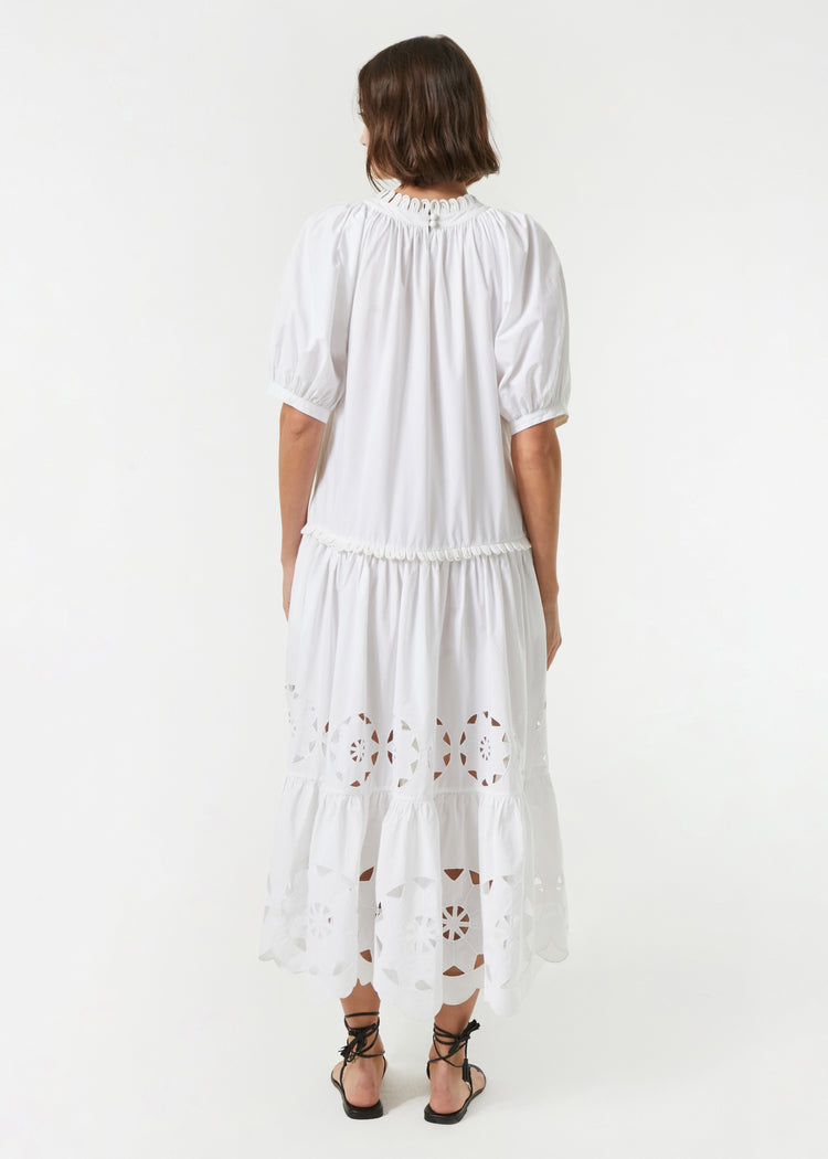 Organic Cotton Aderyn Lace Maxi Dress | White Eyelet | RHODE