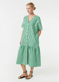 RHODE Orla Striped Maxi Dress | Green Curacao Stripe 