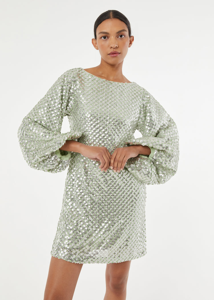 Benji Dress | Sage Sequins