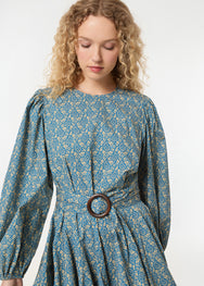 Jenny Dress | Blue Paisley Garden