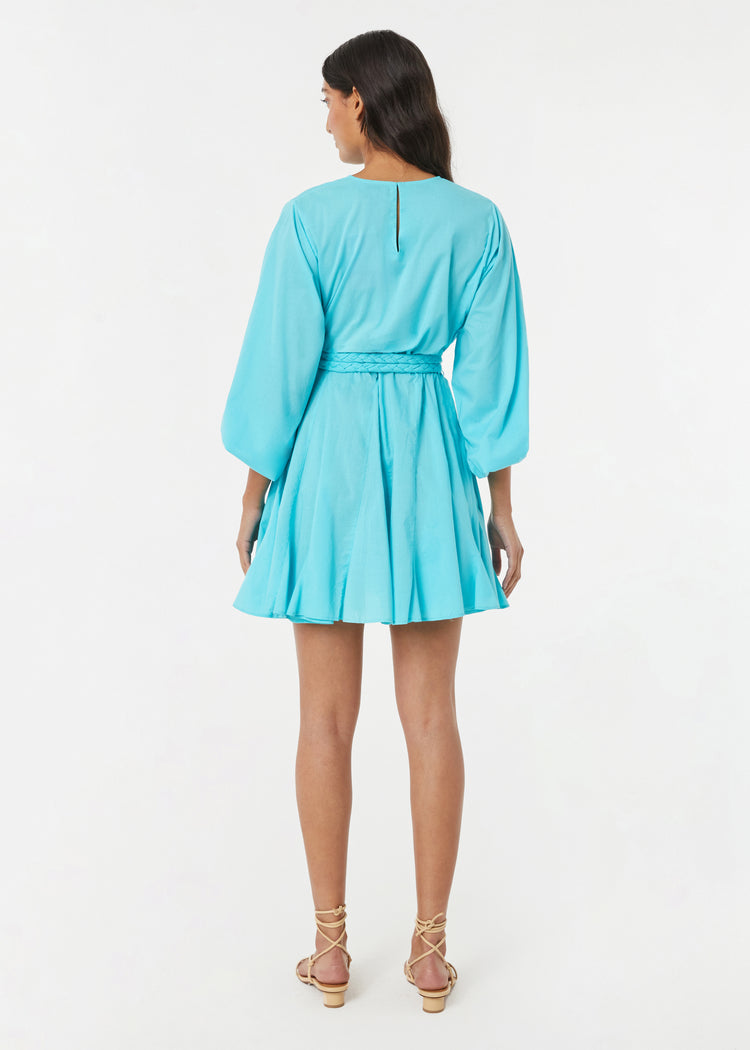 RHODE A-Line Ella Mini Dress | Bright Aqua