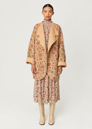 Stevie Coat | Cream Vichy Rose