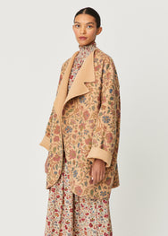 Stevie Coat | Cream Vichy Rose