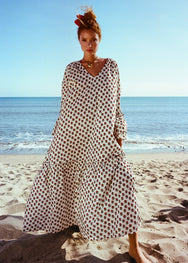 RHODE Marina Floral Maxi Dress Cover-Up | Rose Block