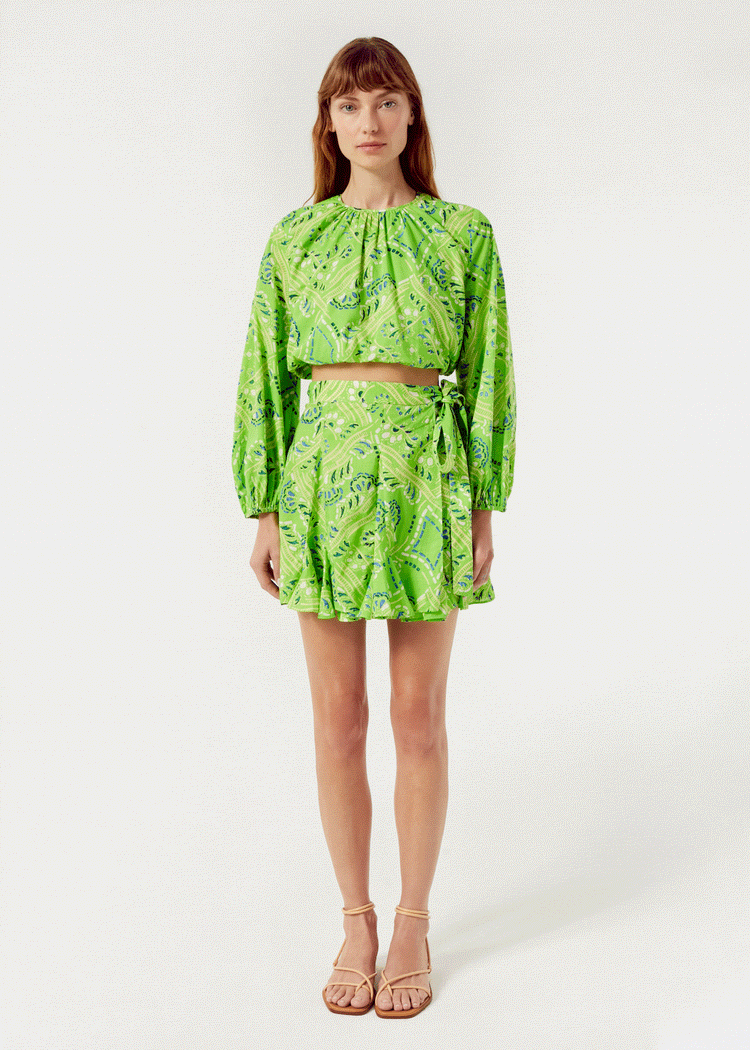 Willow Skirt | Lime Diamond Stitch