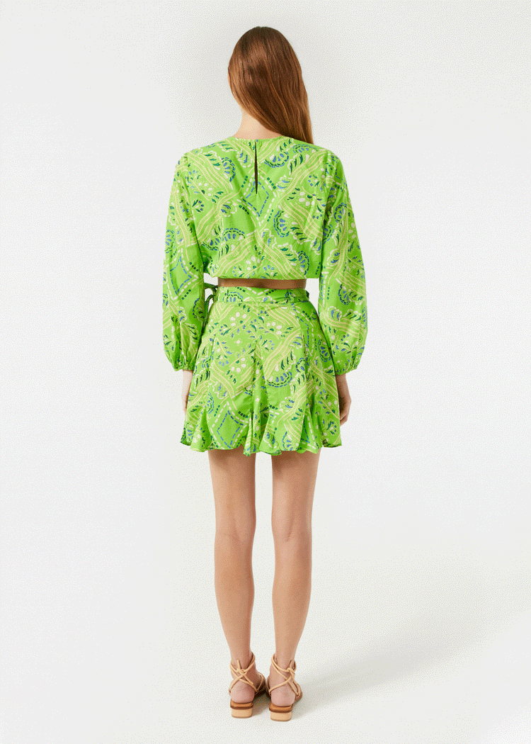 Willow Skirt | Lime Diamond Stitch