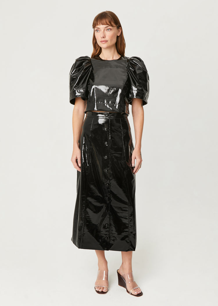 Remi Skirt | Patent Black