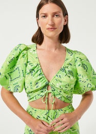 Lana Top | Lime Diamond Stitch