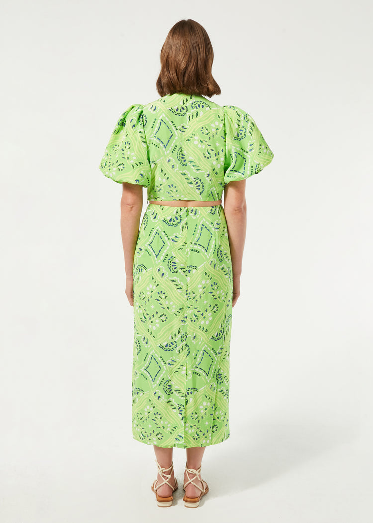 Lana Top | Lime Diamond Stitch