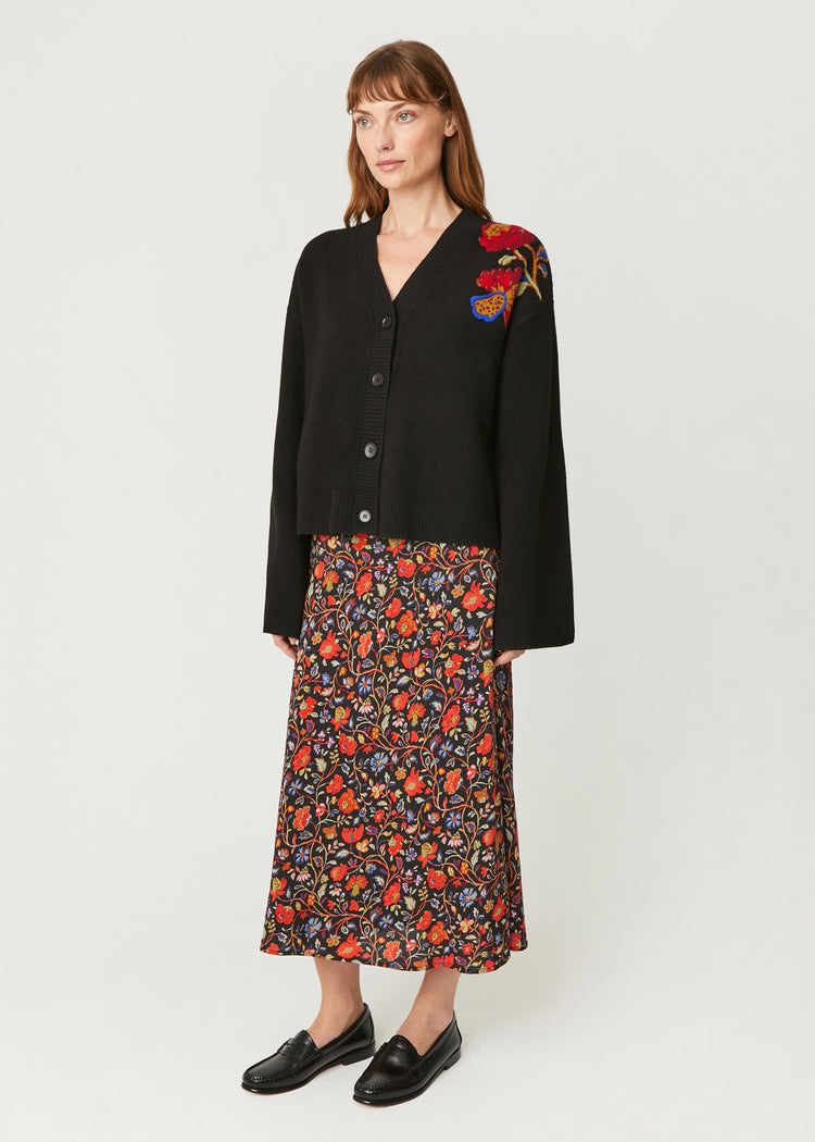 Tommy Skirt | Black Vichy Rose Mini