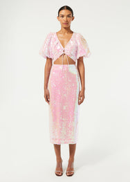 Romi Skirt | Pink Sequins