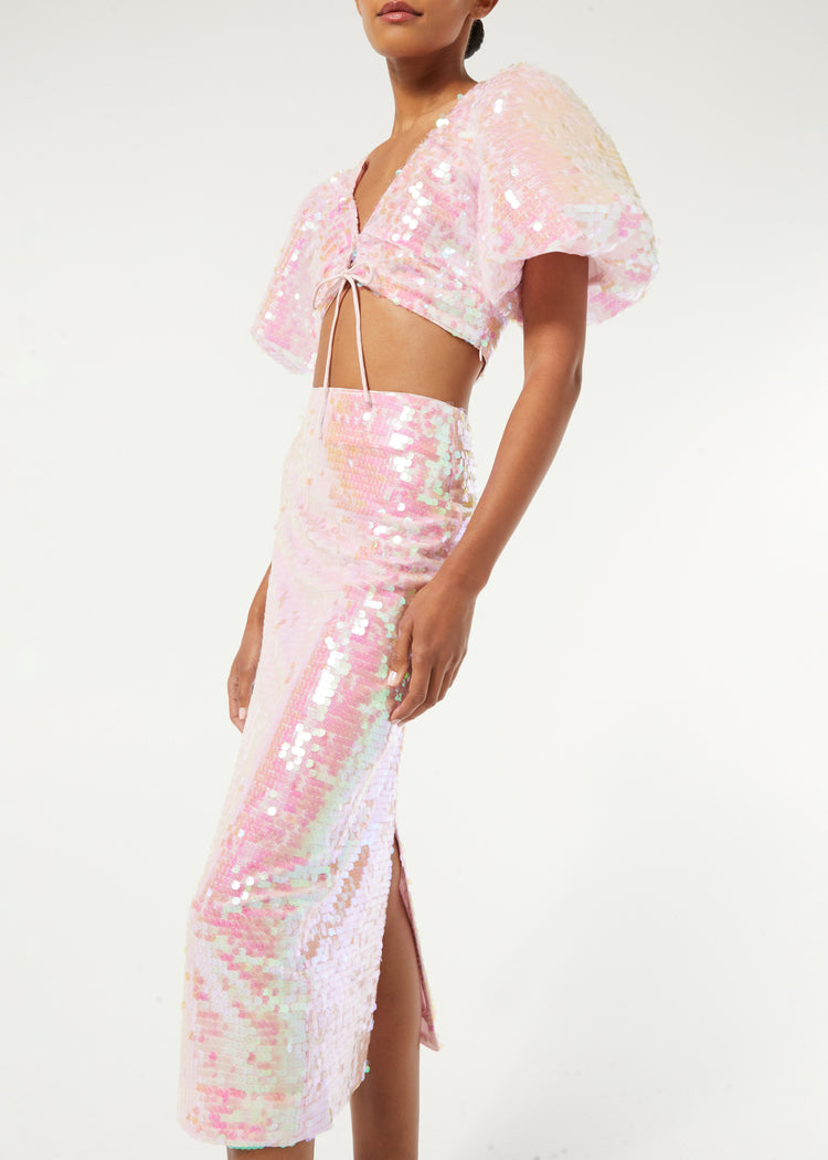 Romi Skirt | Pink Sequins