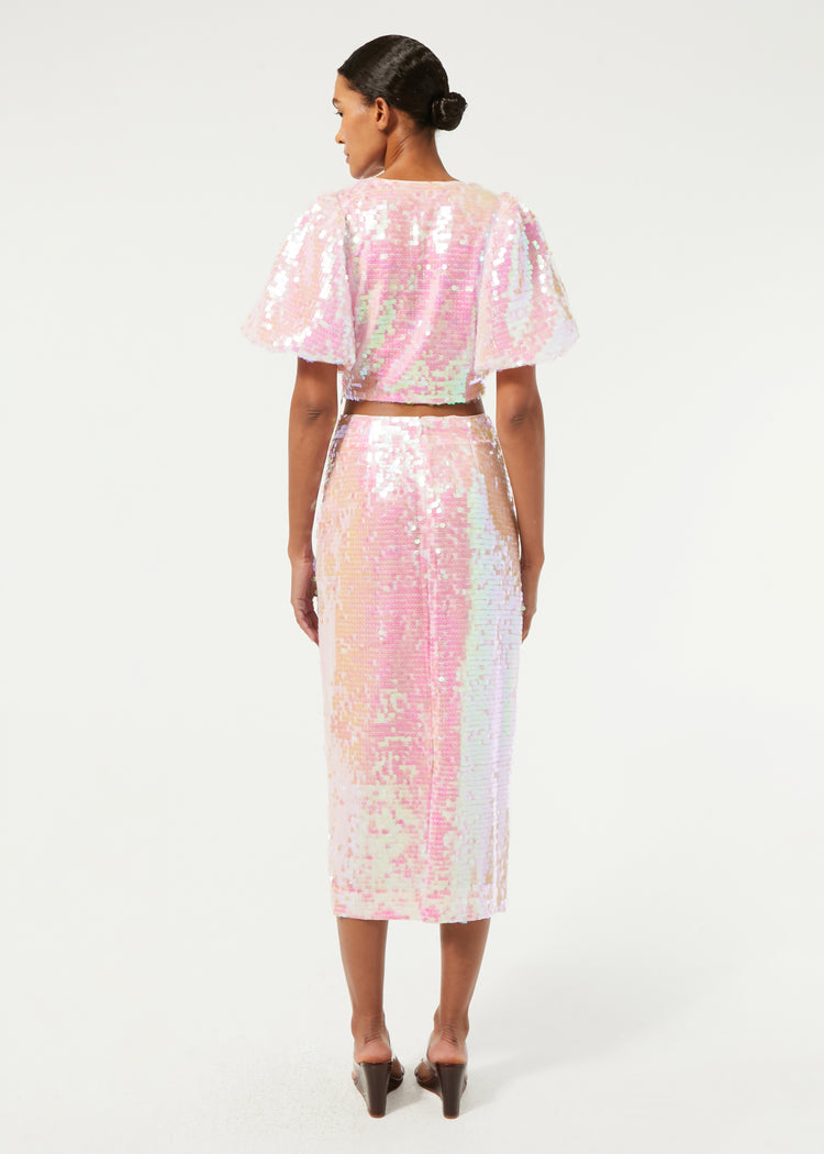 Romi Skirt | Pink Sequins