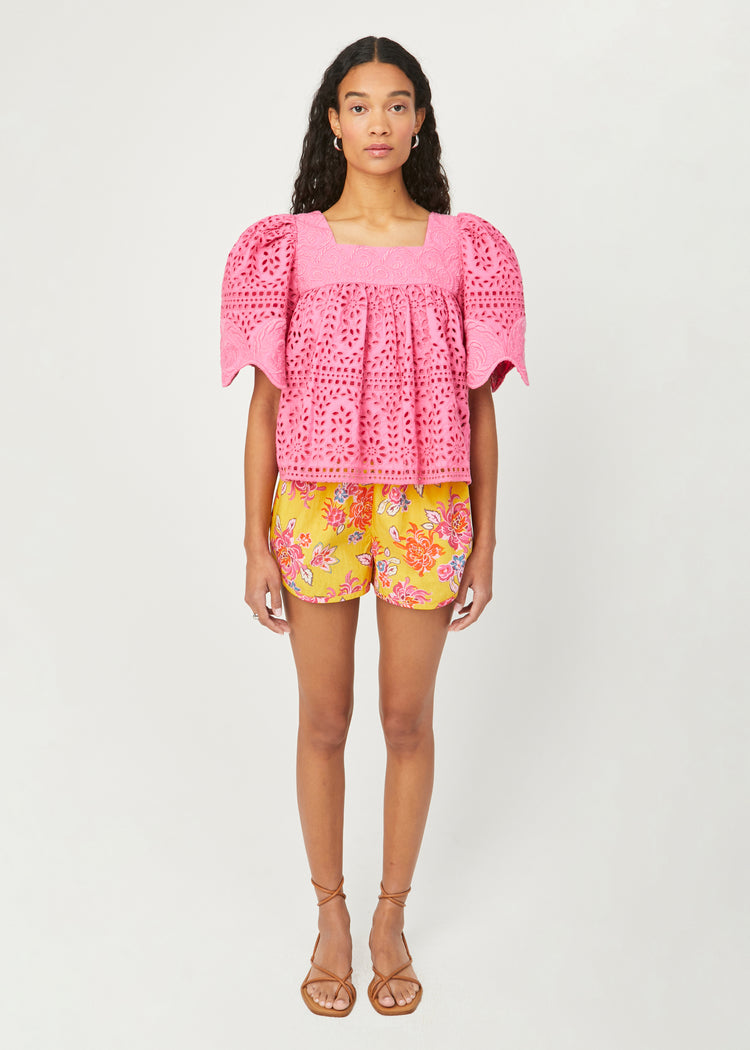 Mika Top | Neon Pink Soleil Eyelet