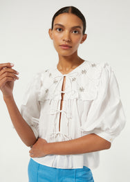 Tilly Top | White Daisy Crystal