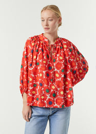 RHODE Rafael Billow Sleeve Peasant Blouse | Grenada Floral