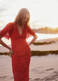 Eda Dress | Electric Red Tuileries Lace