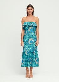 Linen Thea Dress | Aquatic Bloom